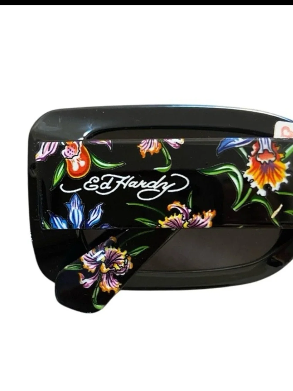 Ed Hardy Black Floral-Print Oversized Women’s Sunglasses NWT